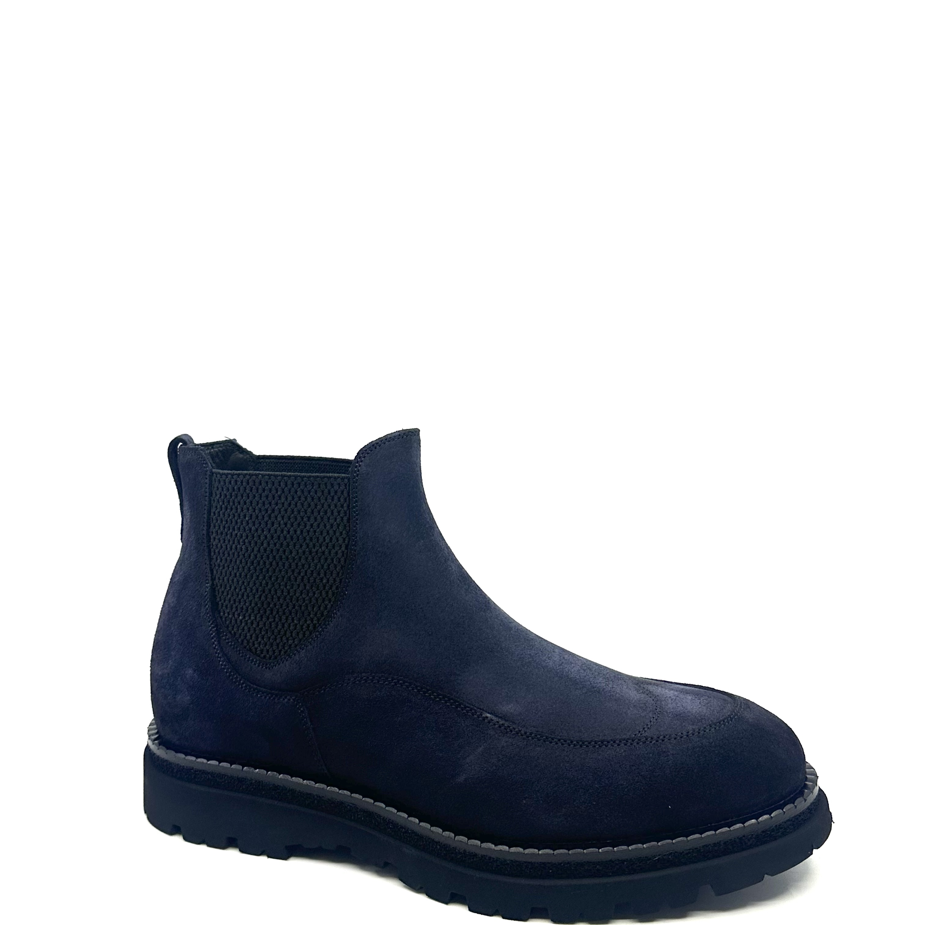 Chelsea Boots à plateau en Velours Bleu Franceschetti