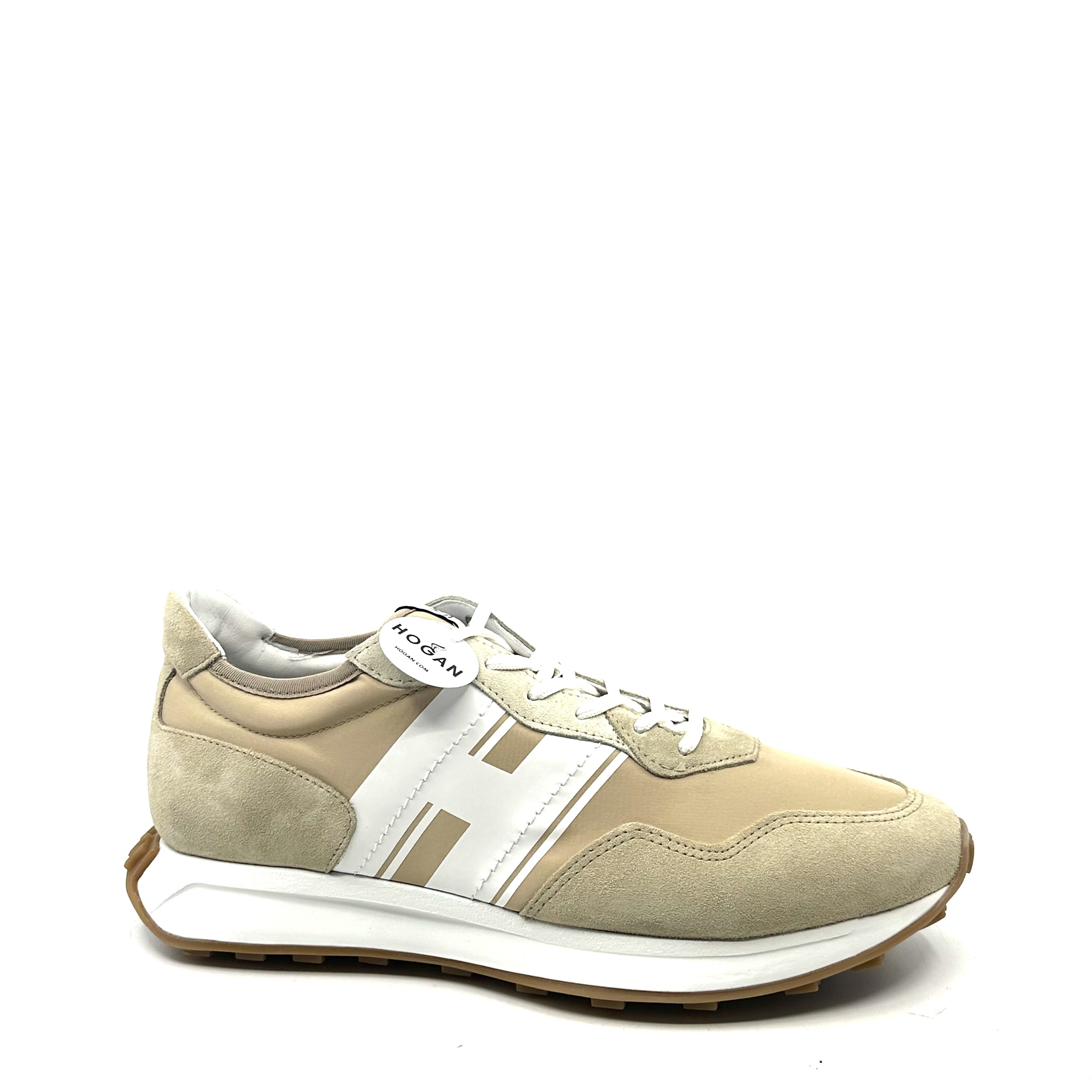 Sneakers HOGAN H601 VELOURS ET TISSU BEIGE