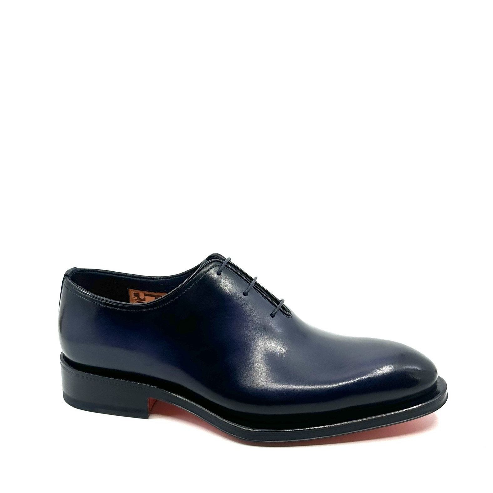Richelieu One cut en Cuir Lisse Bleu 16229 Santoni