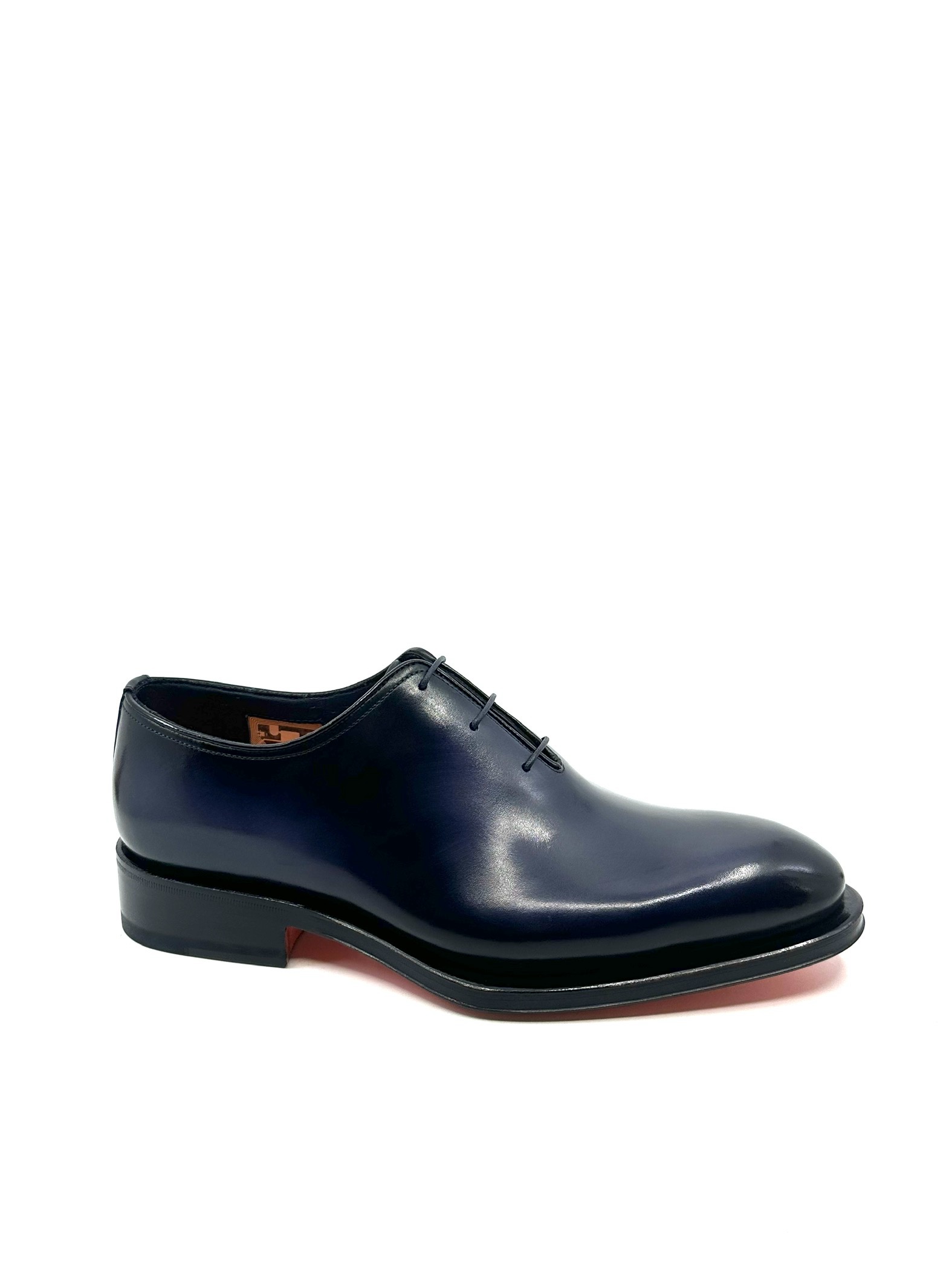 Richelieu One cut en Cuir Lisse Bleu 16229 Santoni