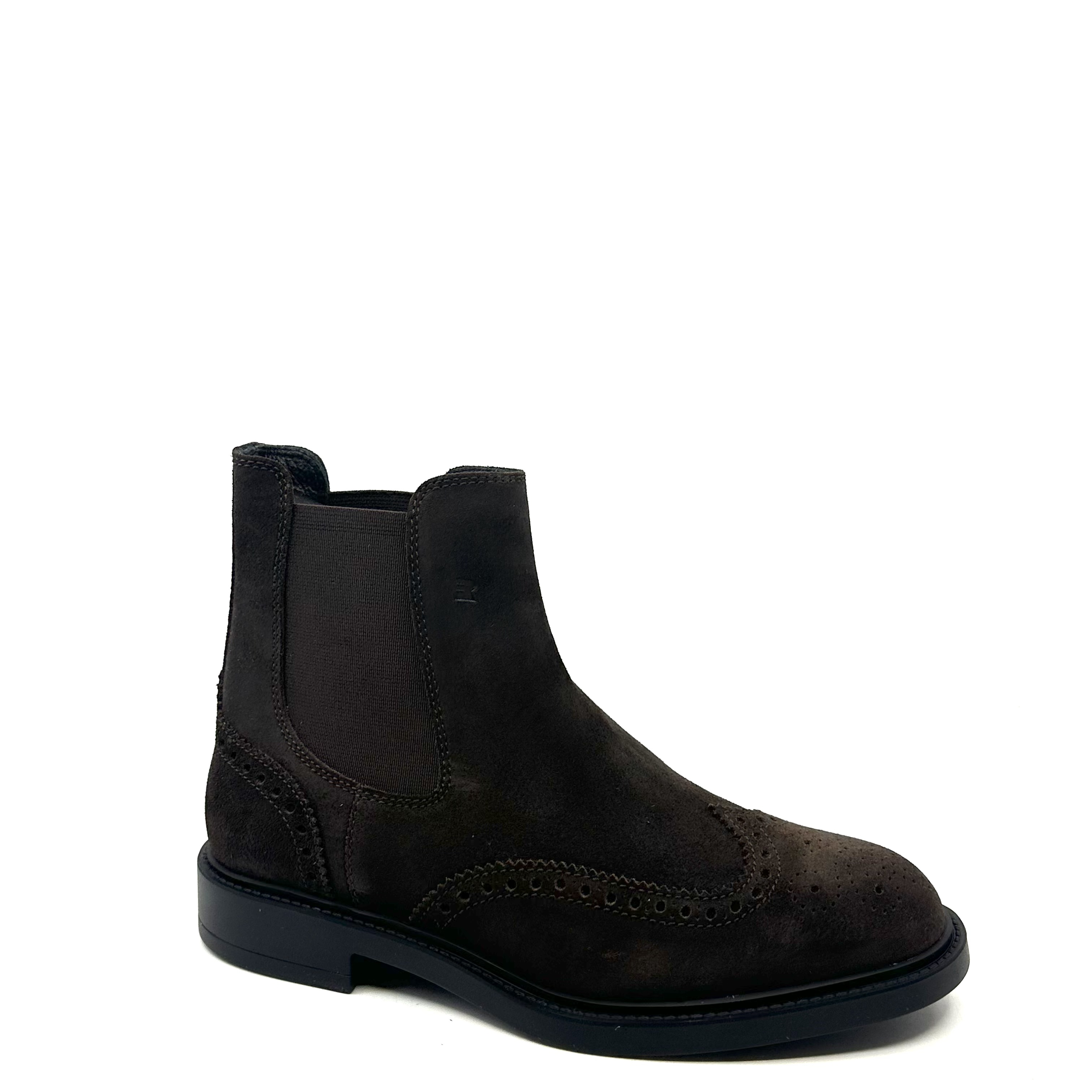 Chelsea boots à bout fleuri en Velours Marron Fratelli Rossetti