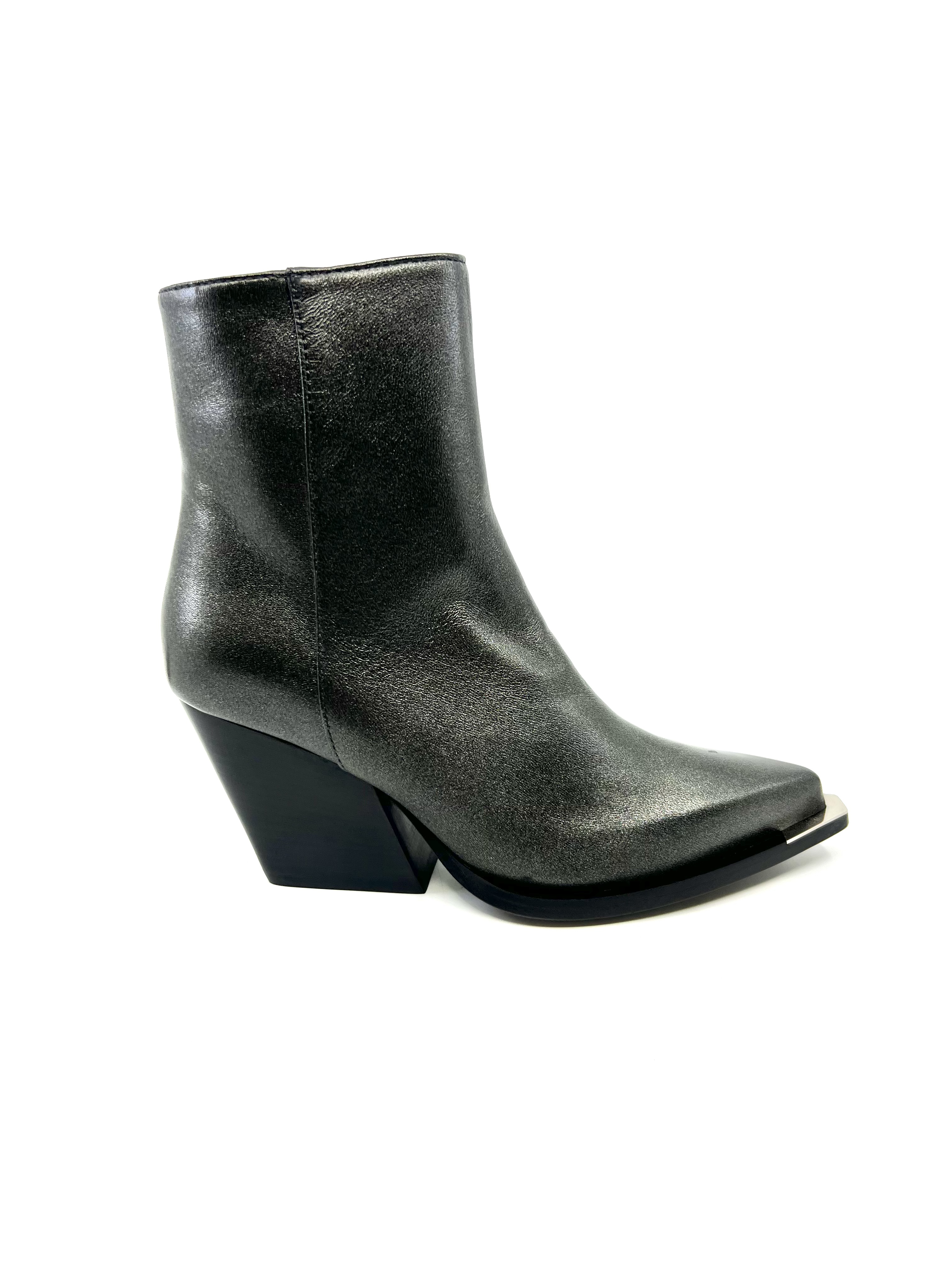 Bottine Santiags en Cuir vernis argenté Barbara Bui