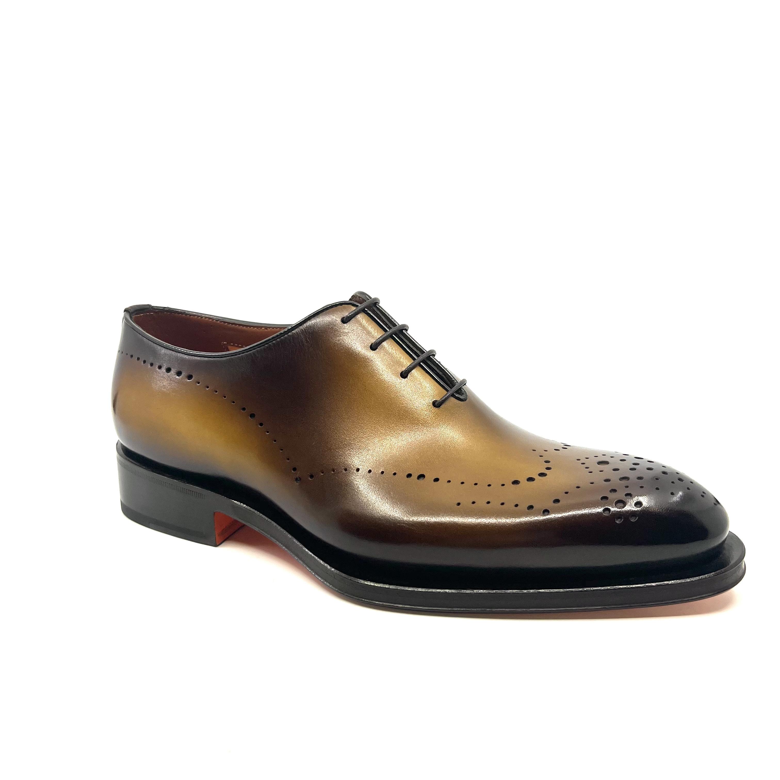 Richelieu one cut en cuir lisse, de couleur marron