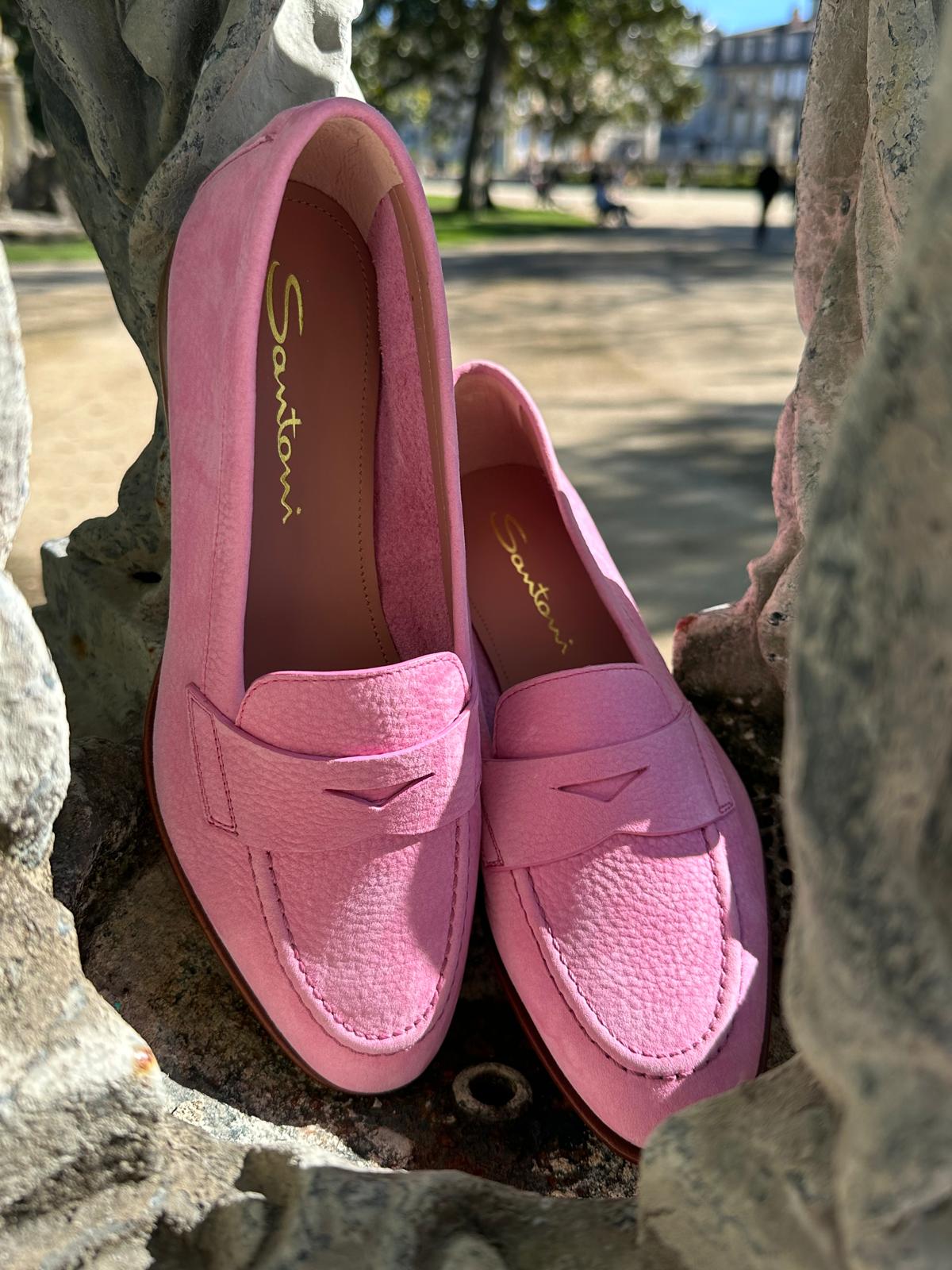 mocassin Santoni femme rose